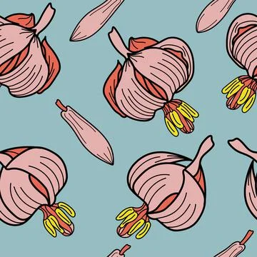 Vector textured painted flower seamless pattern background with hand drawn eleme Stock Illustration
