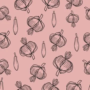 Vector textured painted flower seamless pattern background with hand drawn eleme Stock Illustration