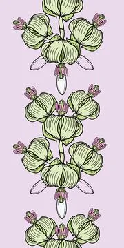 Vector textured painted flower seamless pattern background with hand drawn eleme Illustrazione stock
