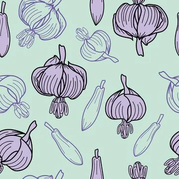 Vector textured painted flower seamless pattern background with hand drawn eleme Stock Illustration