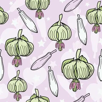 Vector textured painted flower seamless pattern background with hand drawn eleme Stock Illustration