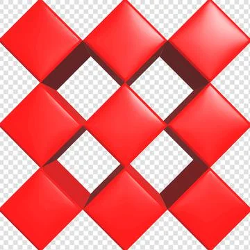 Vector textured red squares. Vector graphics. Texture, volume, style. Stock Illustration