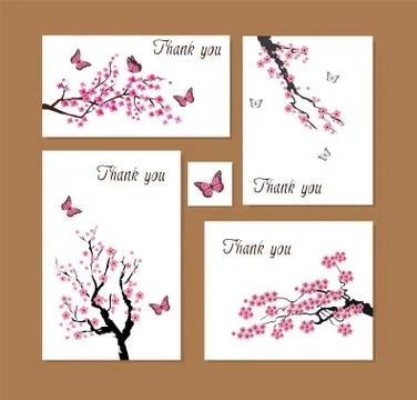 Vector thank you cards Stock Illustration