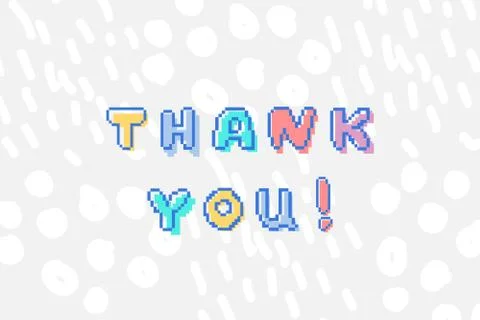 Vector thank you phrase in pixel art 8 bit style Stock Illustration