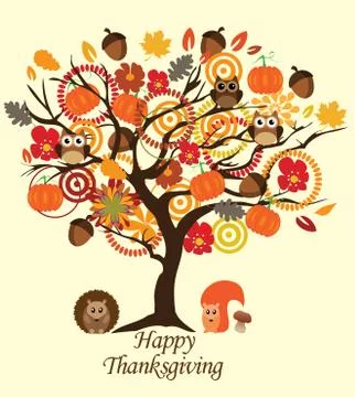 Vector thanksgiving card Illustrazione stock