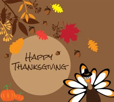 Vector Thanksgiving Card Illustrazione stock