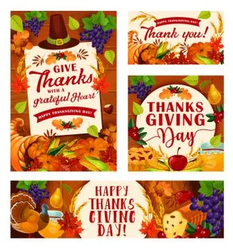 Vector Thanksgiving Day posters Stock Illustration