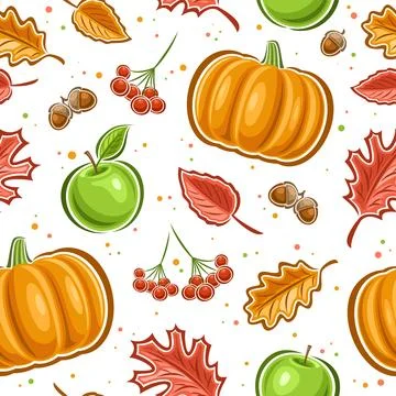 Vector Thanksgiving Day seamless pattern Stock Illustration