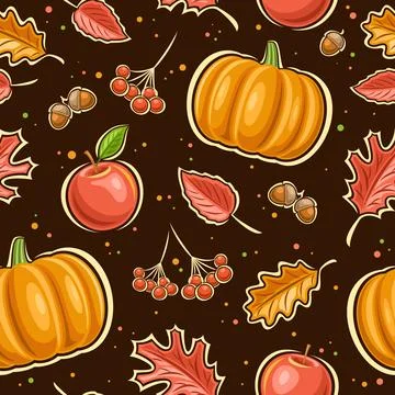 Vector Thanksgiving Day seamless pattern 스톡 일러스트