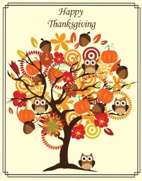 Vector Thanksgiving Day Tree Stock Illustration