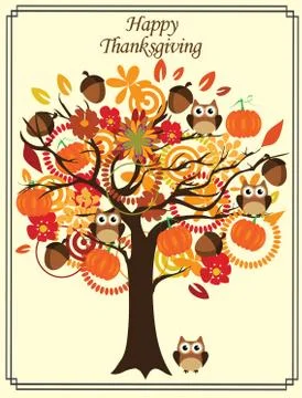 Vector Thanksgiving Day Tree Stock Illustration