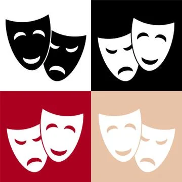 Vector theatrical masks icon Stock-Illustration