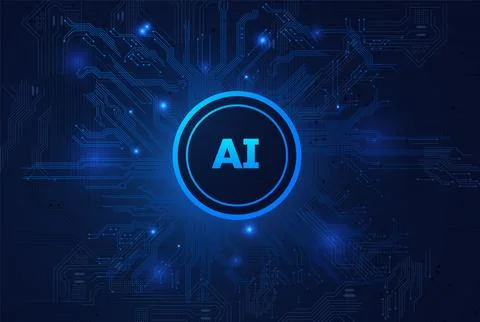 Vector on the theme of artificial intelligence with a neural network design. 스톡 일러스트