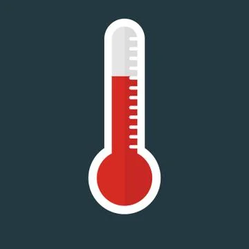Vector Thermometer Flat Icon Stock Illustration