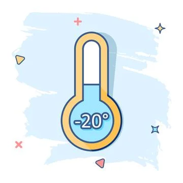 Vector thermometer icon in comic style. Goal sign illustration pictogram. The Stock Illustration