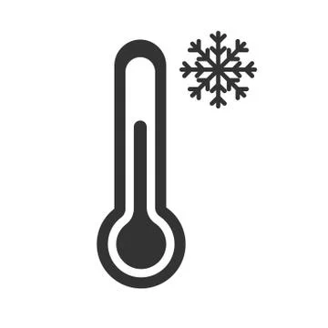 Vector thermometer icon with snowflake icon. Cold weather. Temperature sensor Stock Illustration