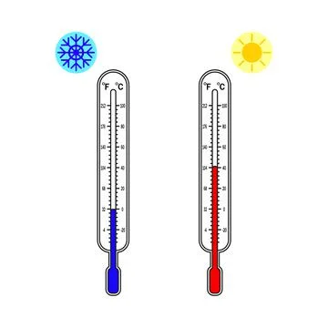 Vector thermometer icon. Temperature. Temperature. Hot, heat, cold cold, froz Stock Illustration