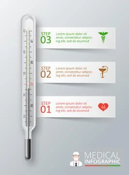 Vector thermometer for infographics. Stock Illustration
