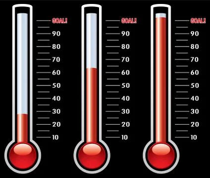 Vector thermometers at different levels Stock Illustration