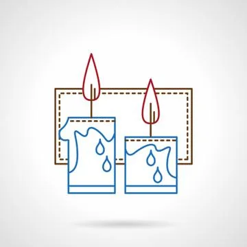 Vector thin color line candles icon Illustrazione stock