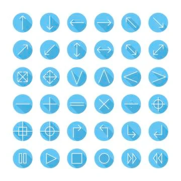 Vector thin icons set for web and mobile. Line simple arrows. Design elements Stock Illustration