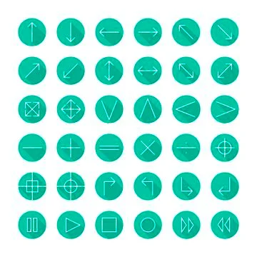 Vector thin icons set for web and mobile. Line simple arrows. Design elements Stock Illustration