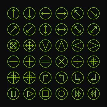 Vector thin icons set for web and mobile. Line simple arrows. Design elements. Stock Illustration