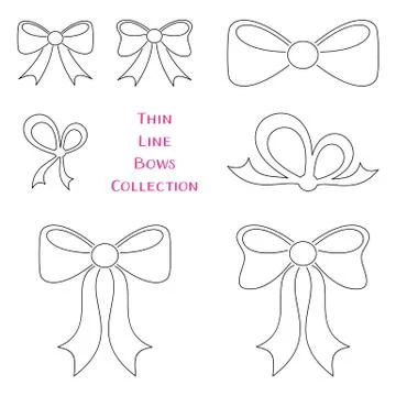 Vector thin line bows collection Illustration