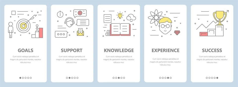 Vector thin line flat design, consulting concept vertical banners 库存插图