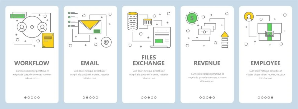 Vector thin line flat design project management concept vertical banners 스톡 일러스트