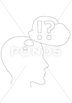 Vector thinking head Stock Illustration