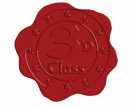 Vector third class red wax seal Stock Illustration