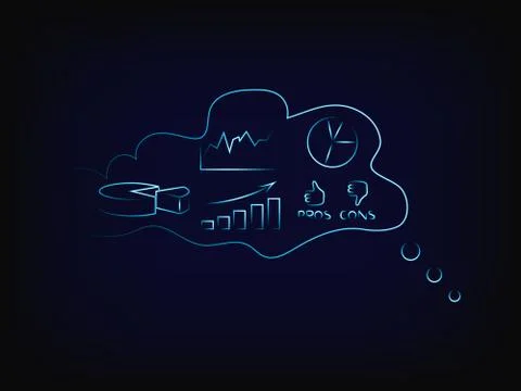 Vector of thought bubble with data to analyse Stock Illustration
