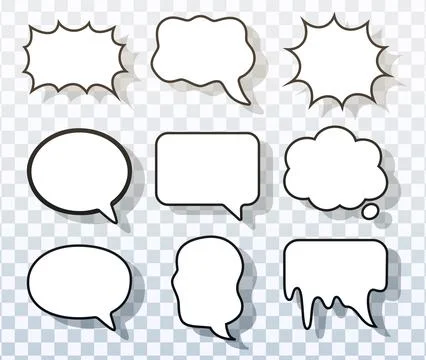 Vector Thought Bubbles Outline Collection For Ideas And Comics Stock Illustration