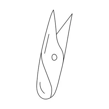 Vector thread cutter. Doodle illustration of sewing cutter. fabric cutter iso Stock Illustration