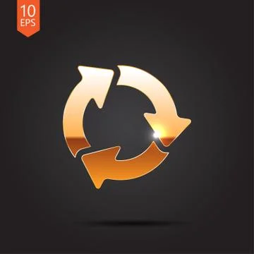 Vector three arrows icon. Eps10 Stock Illustration