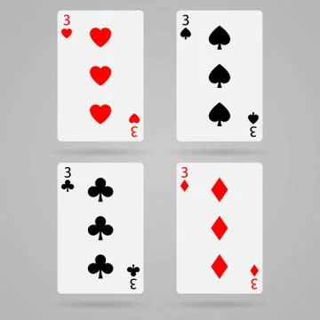 Vector three cards Stock Illustration