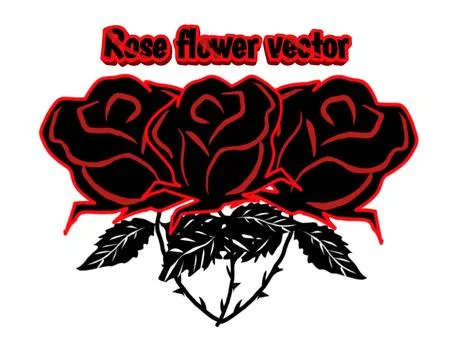 Vector three sprigs of rose flower Stock Illustration