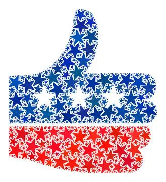 Vector Thumb Up Composition of Stars in American Democratic Colors Illustrazione stock