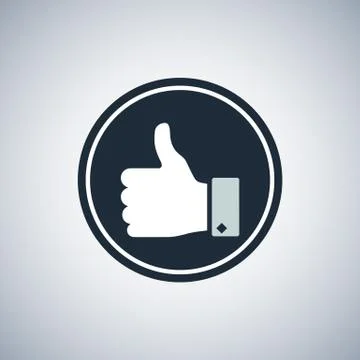 Vector thumb up icon blue circle Stock Illustration