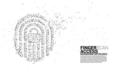 Vector thumbprint icon from dot connect line polygon. background concept for  Stock Illustration
