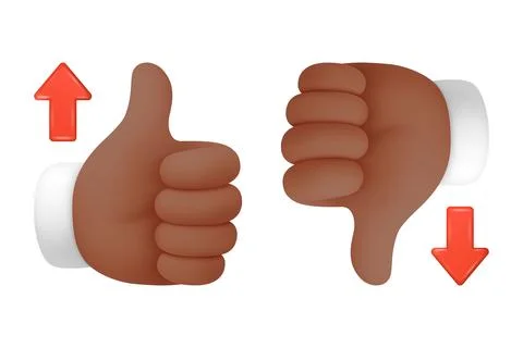 Vector Thumbs Up And Thumbs Down. Like and Dislike Hand Gestures Isolated. Ap Stock Illustration
