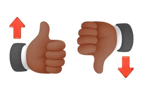 Vector Thumbs Up And Thumbs Down. Like and Dislike Hand Gestures Isolated. Ap Stock Illustration