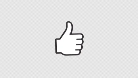 Vector Thumbs Up Like Animation with Transparent Background Stock Footage 342774830