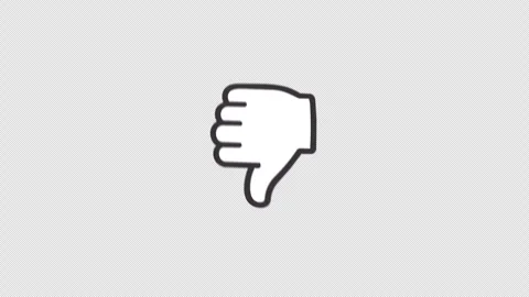 Vector Thumbs Down Dislike Animation with Transparent Background Stock Footage 342774562