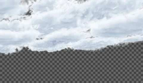 Vector Thunderous dense clouds on a transparent background. Atmospheric pheno Stock Illustration