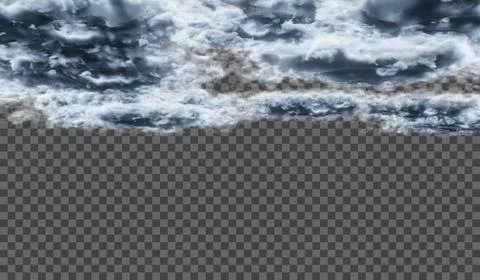 Vector Thunderous dense clouds on a transparent background. Atmospheric pheno Illustrazione stock