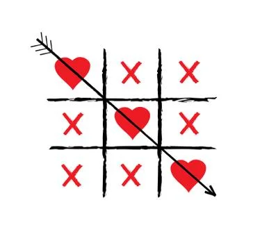 Vector tic tac toe Valentine's Day Stock Illustration