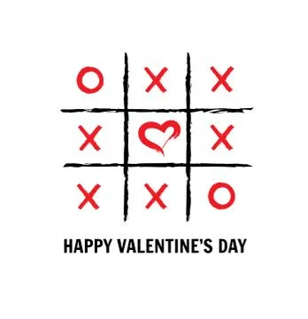 Vector tic tac toe Valentine's Day Illustrazione stock