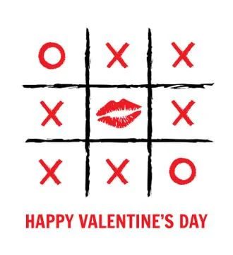 Vector tic tac toe Valentine's Day Stock Illustration